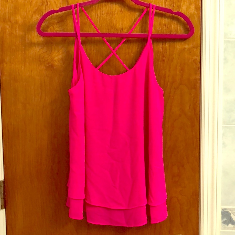 Naked Zebra neon pink strappy back top